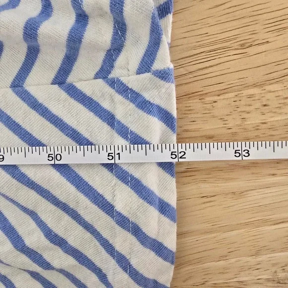 Free People Striped Smocked Midi Dress Blue White Tie Shoulder Women's M - Picture 7 of 12